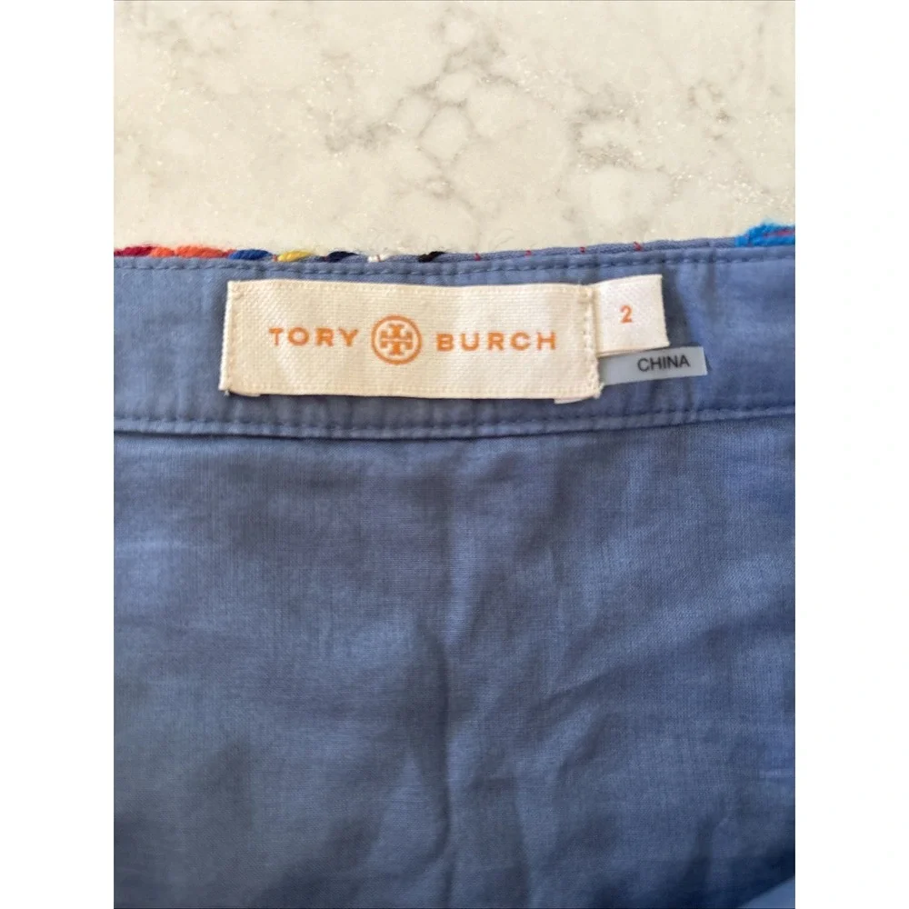 TORY BURCH Sz 2 CLEMENTE Bohemian MAXI Skirt Chevron Boho Embroidered‎ Patchwork